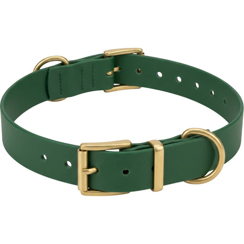 Zenl Waterproof Coated Webbing Pet Collar 2.5 cm Neck 35-50 cm Forest Green - Product view
