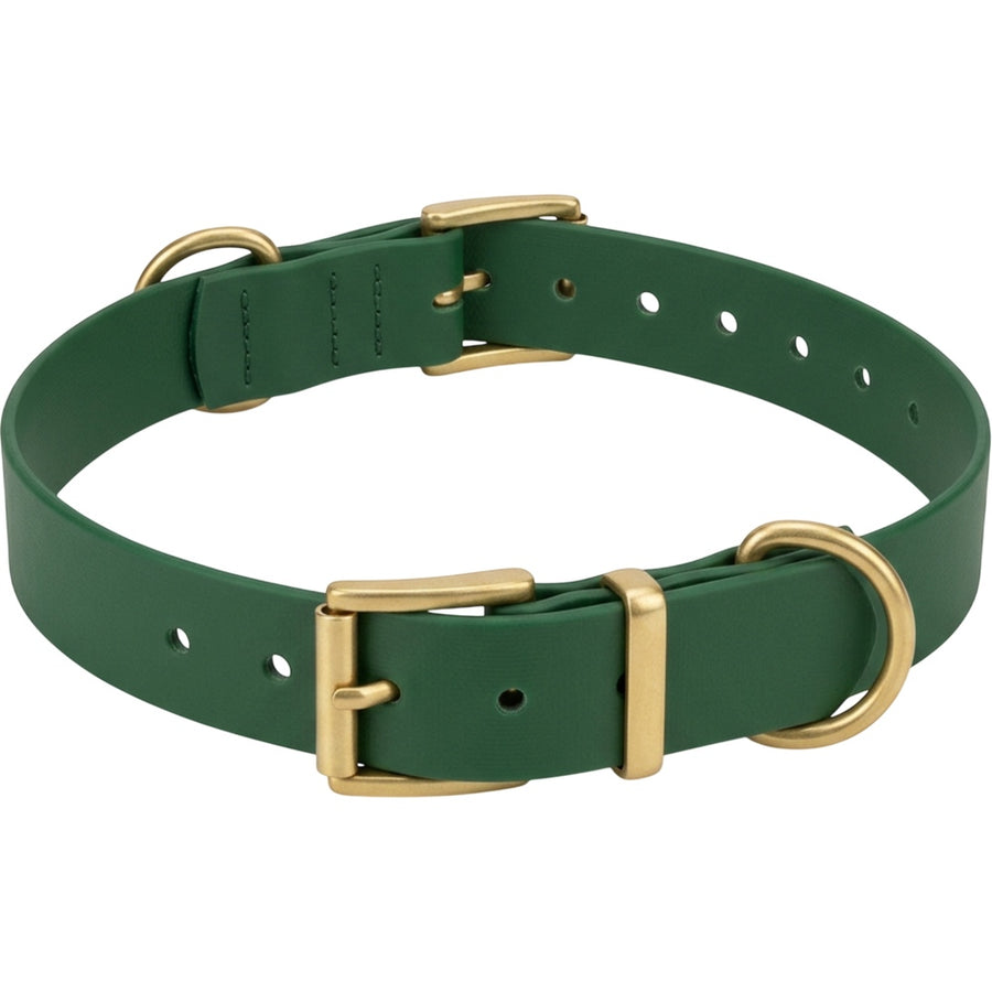 Zenl Waterproof Coated Webbing Pet Collar 2.5 cm Neck 35-50 cm Forest Green