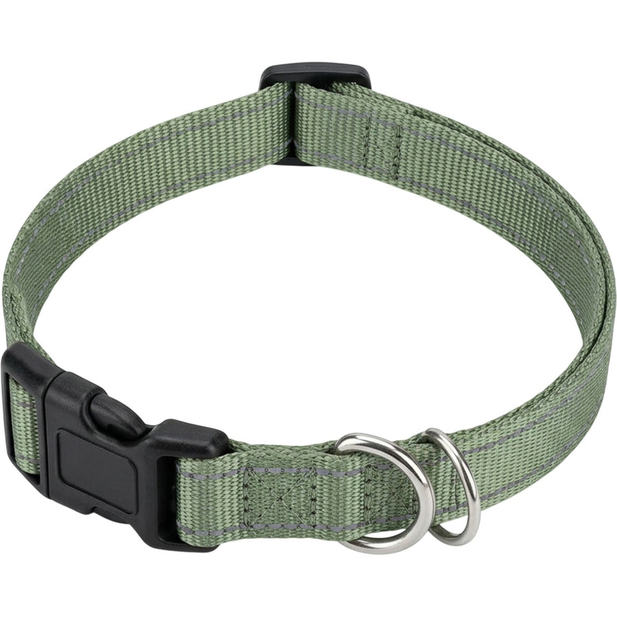 Zenl Reflective Nylon Dog Collar 2 cm Neck 30-45 cm Sage